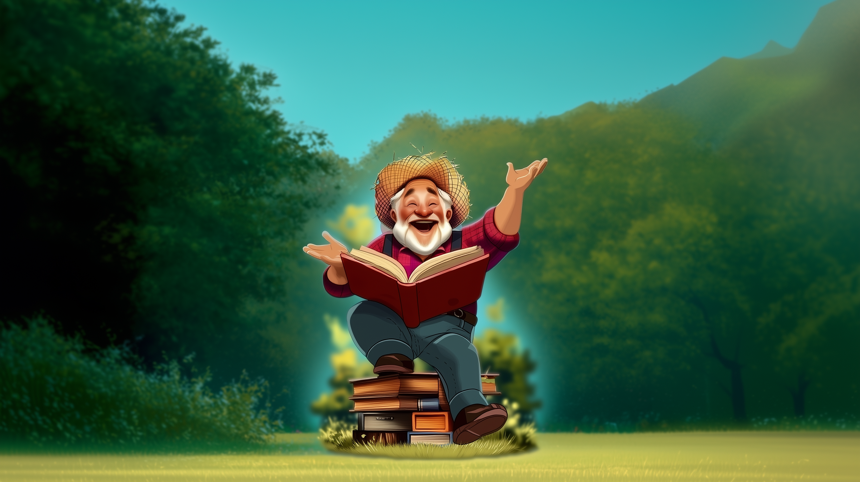 Joyful reading moment